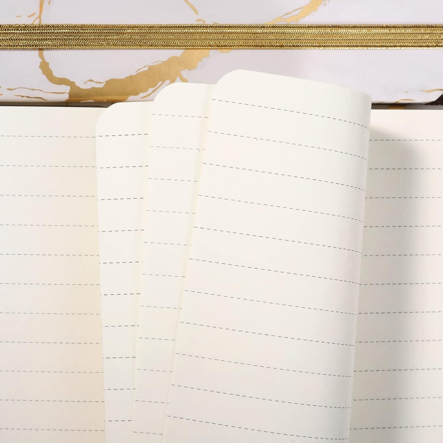 4 PK A6 Line Journal Notebooks White Gold Trim 6.2×4 Premium Thick Paper 78 Page