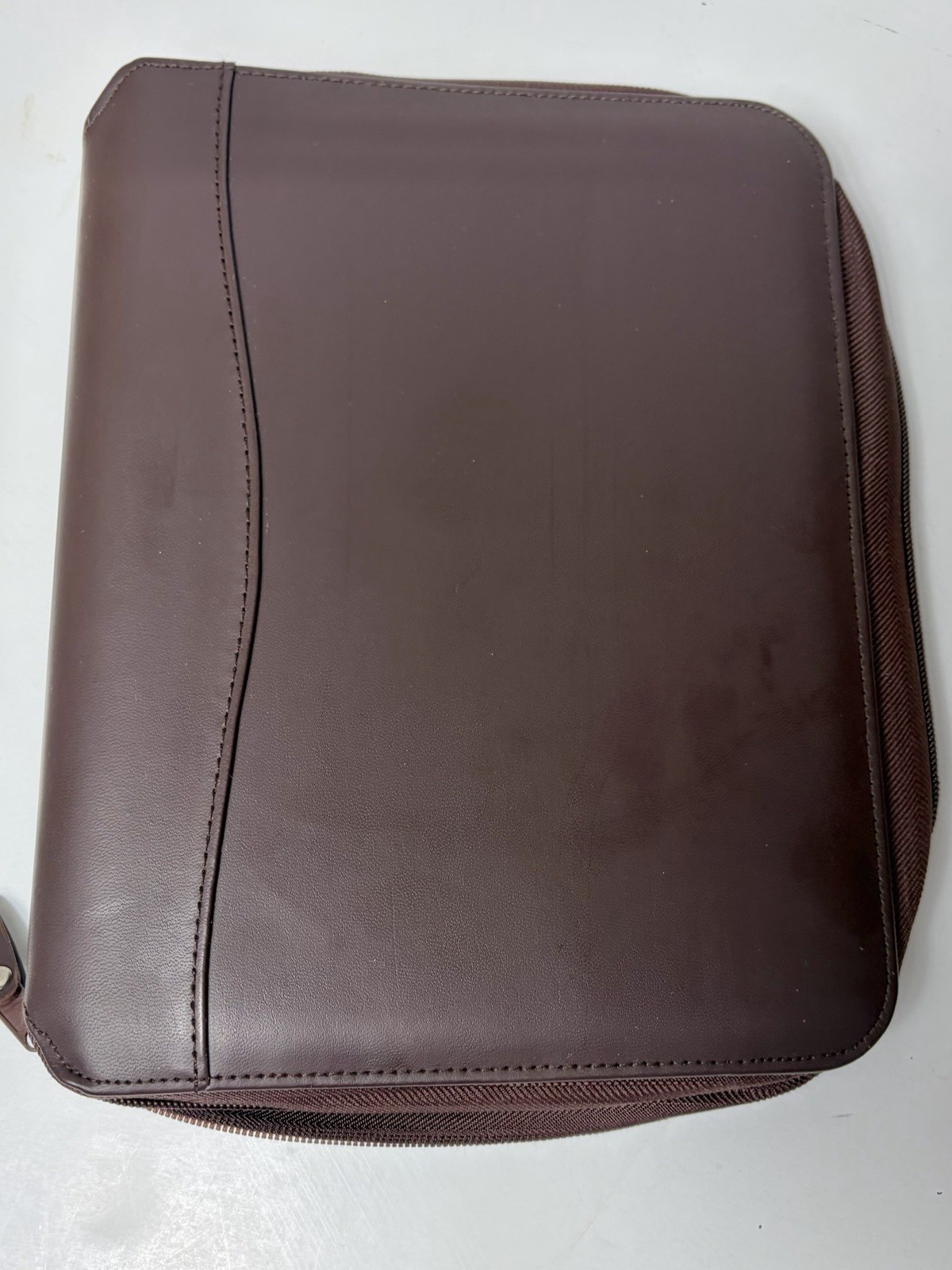 Franklin Covey 7 Ring 1.5” Zip Planner Brown Faux Leather 8.5”x11” New Open Box