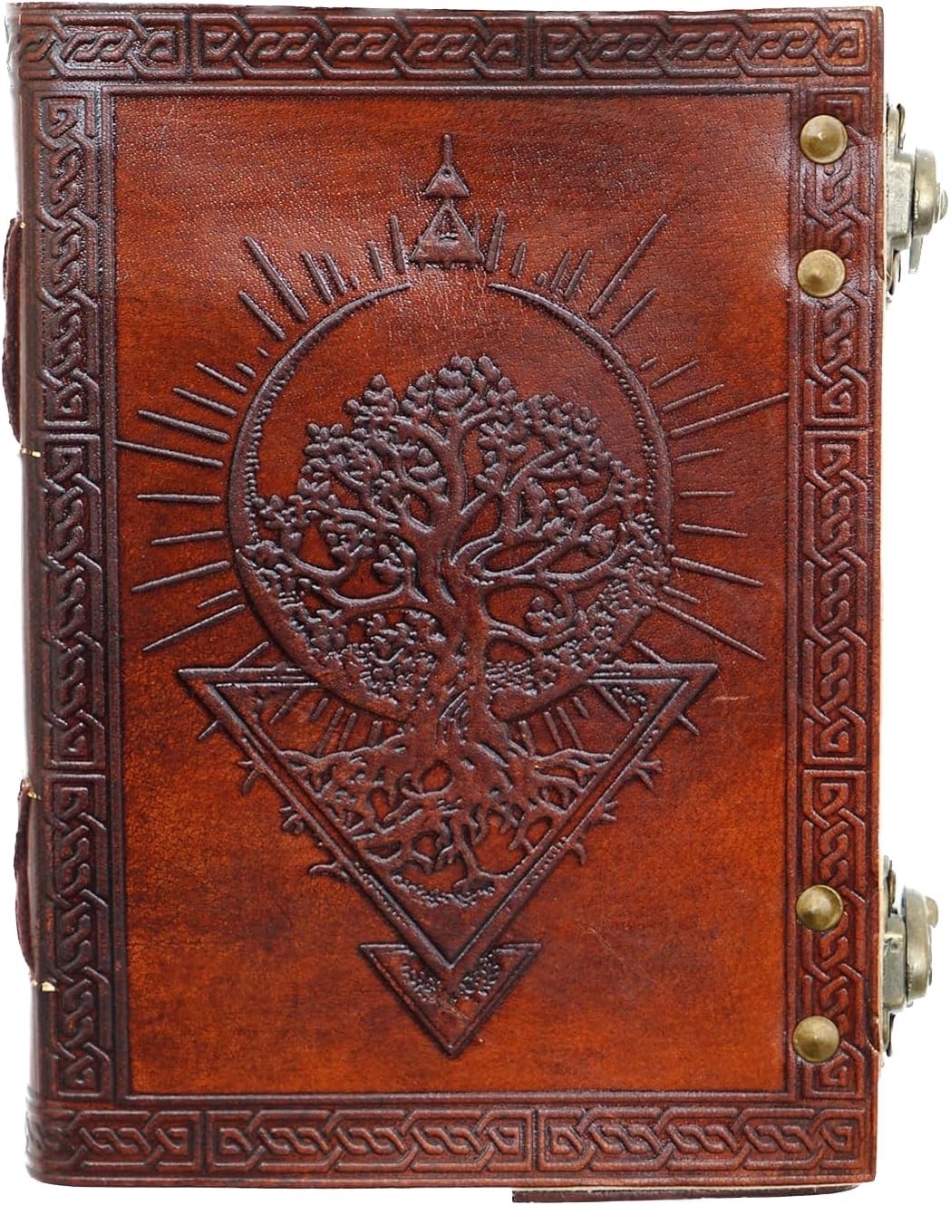 Leather Travel Journal 5×7 Double Lock Unlined Diary Notebook Gift-200 Pages