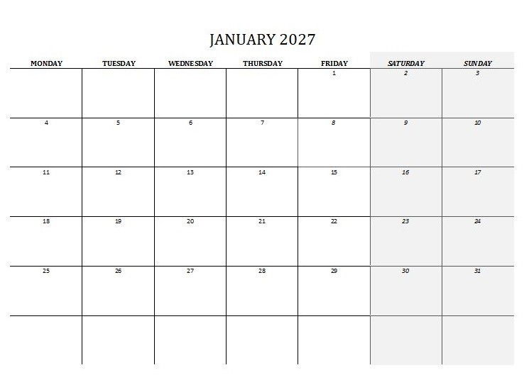 2.99 *ON SALE* 2027 Calendar Printable Landscape,Monthly Planner DOWNLOAD PDF v3