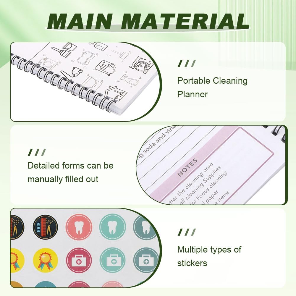 Adhd Cleaning Planner With 2 Sheets Stickers, Cleaning Schedule And Checklist
