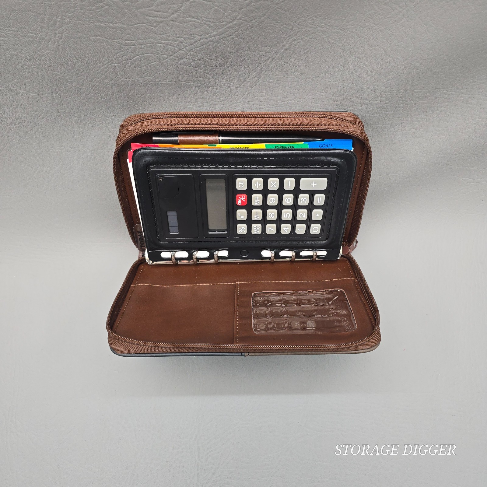 VTG 1998 NEW Enzo Baglioni Ultimate Business & Personal Organizer, Brown Leather