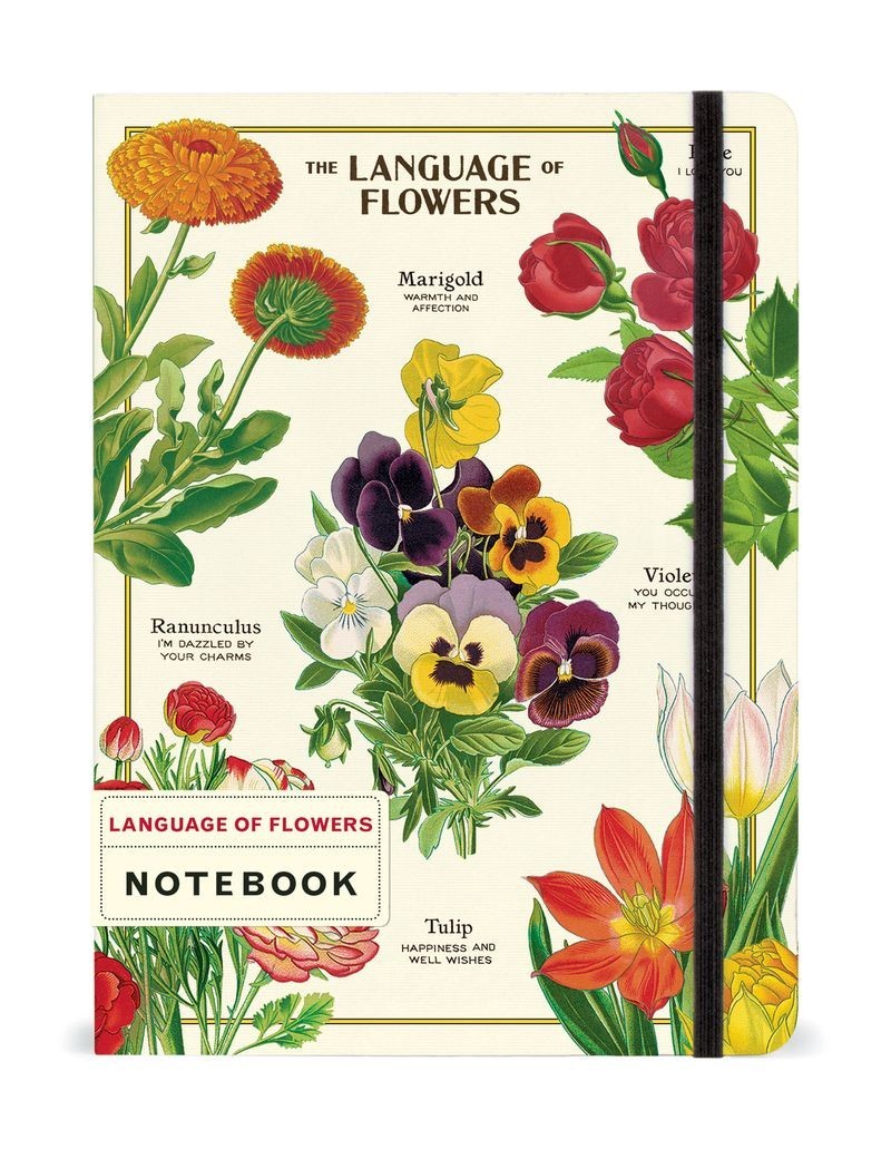 Cavallini & Co. Language of Flowers Large Notebook with elastic closure