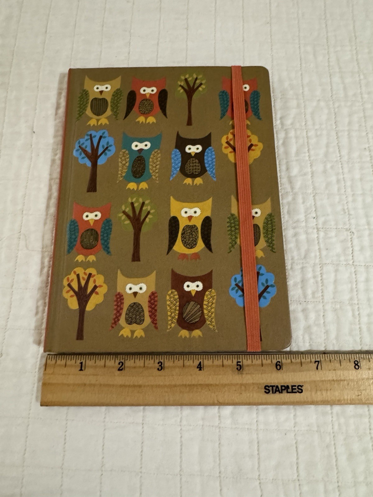 Peter Pauper Press Owls Journal Cardboard Cover Elastic Band Acid-Free Paper New