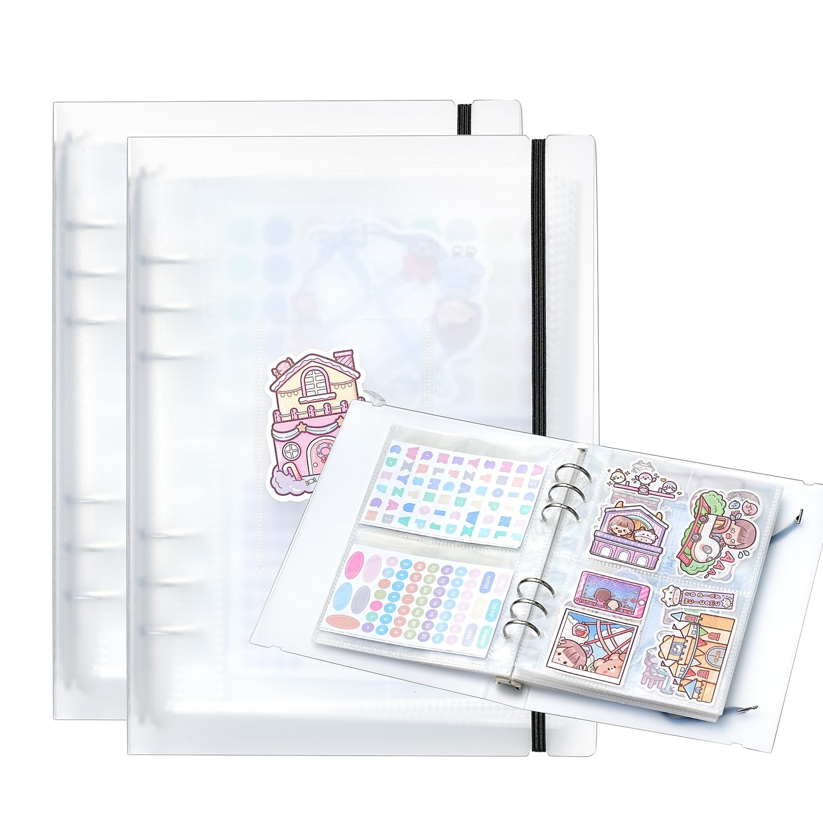 2pcs A5 Sticker Collecting Album,Sticker Organization Storage 2PCS-A5, white