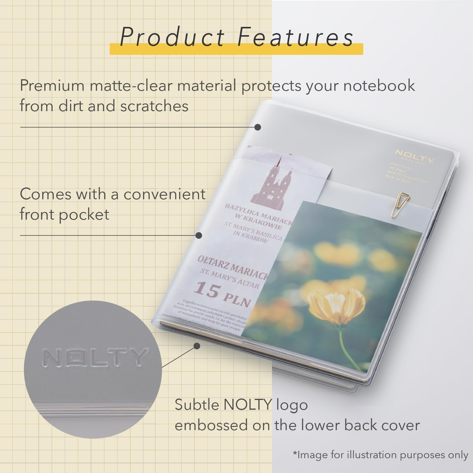 A5 Clear PVC Notebook Cover with Pocket, NBC01
