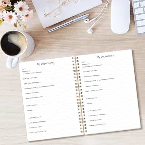 End of Life Planner: Final Arrangements Organizer & Will Prep, Rose Leaf Design