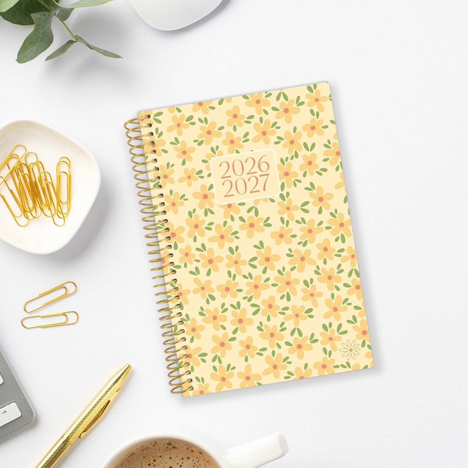 2026–27 Soft Cover Planner, 4″ x 6″ | Butter Yellow Daisies