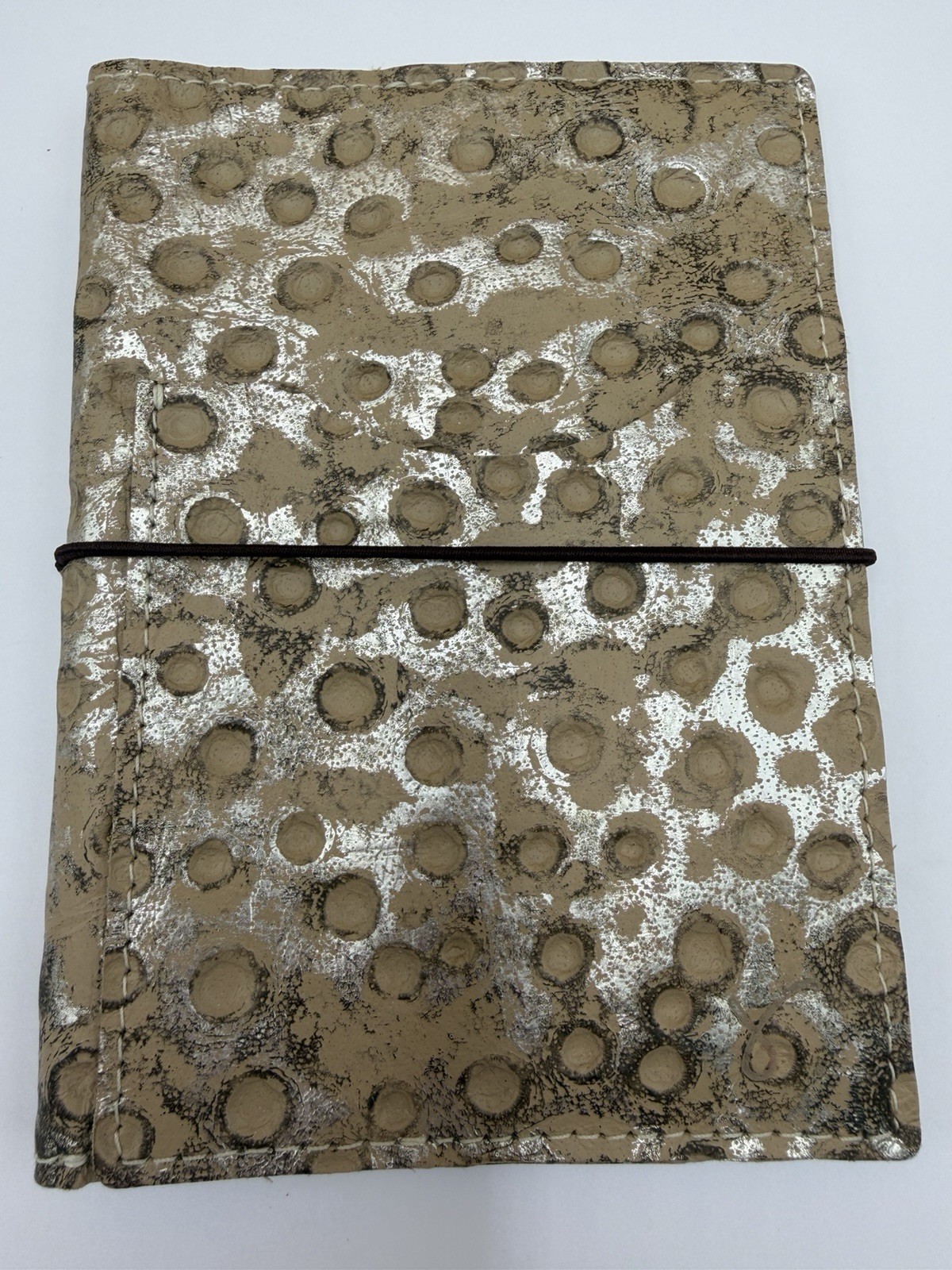 Sojourner Pocket Traveler’s Notebook Metallic Silver Spotted Leather TN Cover