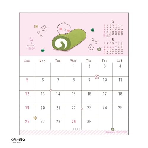 2026 Calendar LINE Handmade Desk/sakumaru &quotUsamaru&quotfrom JP