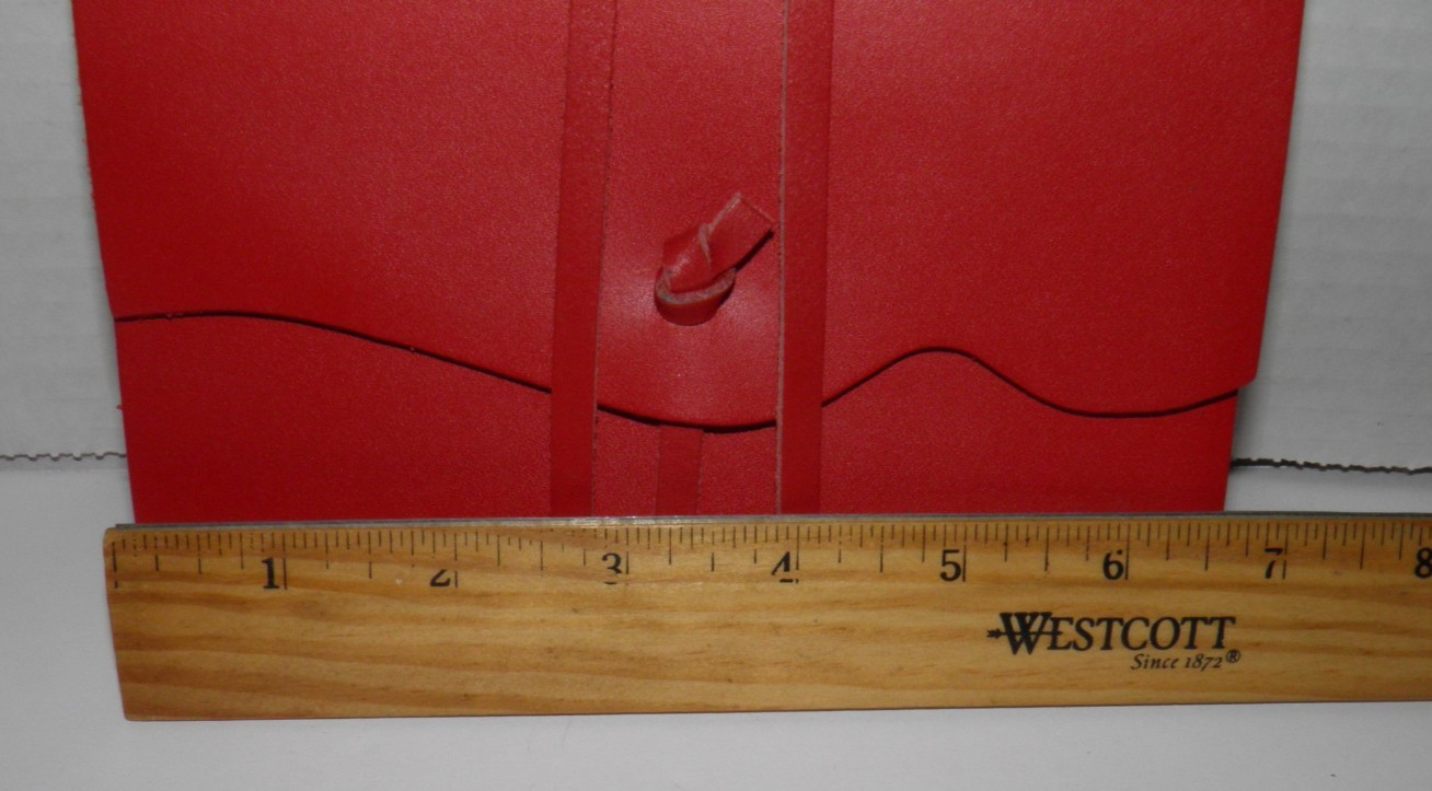 New, ECCOLO, red, soft leather cover, journal, notebook, stationery item. ITALY.
