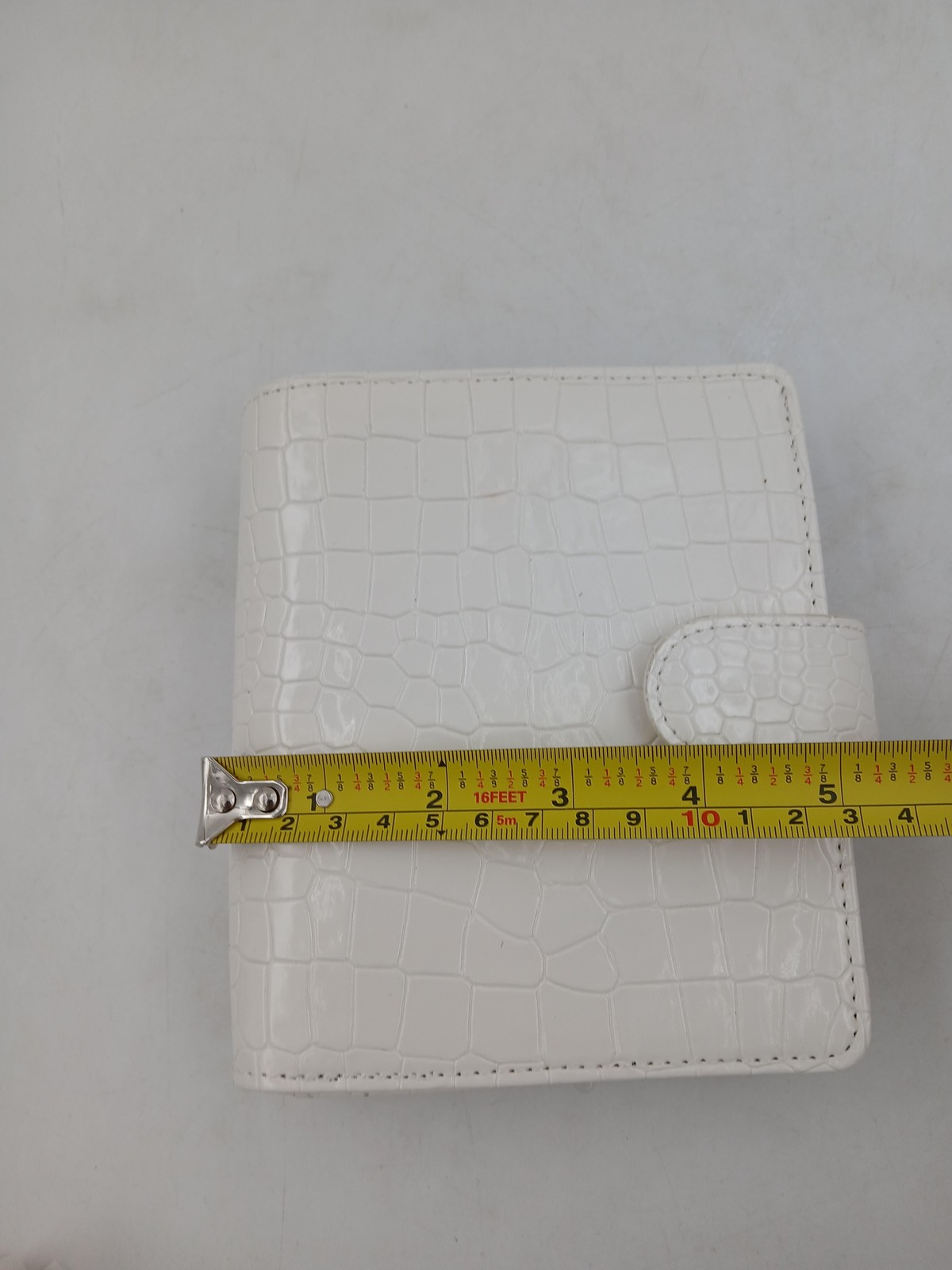 Budget Baes A6 Cash Envelope Binder Wallet White Croc Faux Leather 6 Ring PU