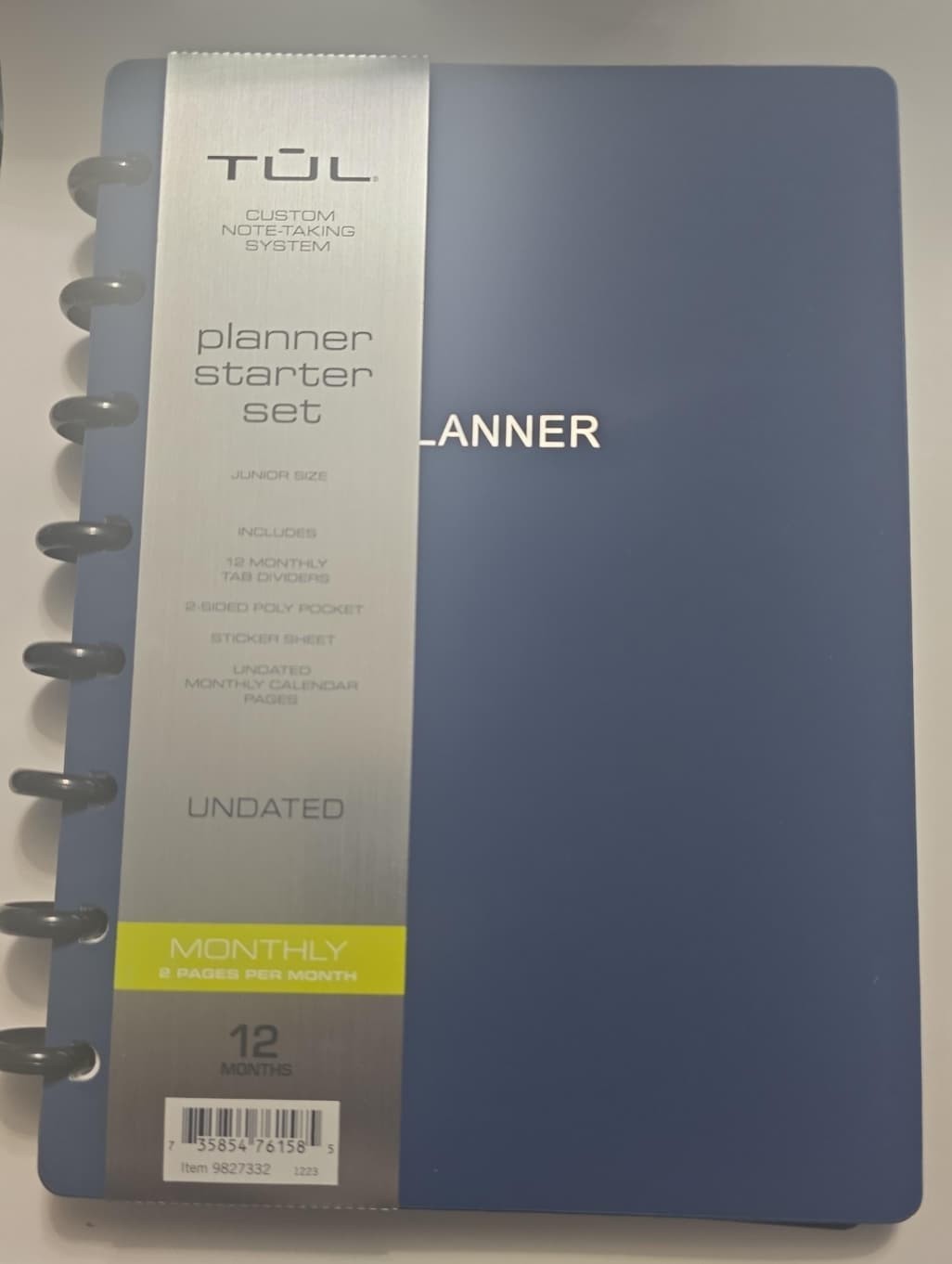 TUL® Discbound Undated Monthly Planner Starter Set, ,Soft-Touch Cover, Navy