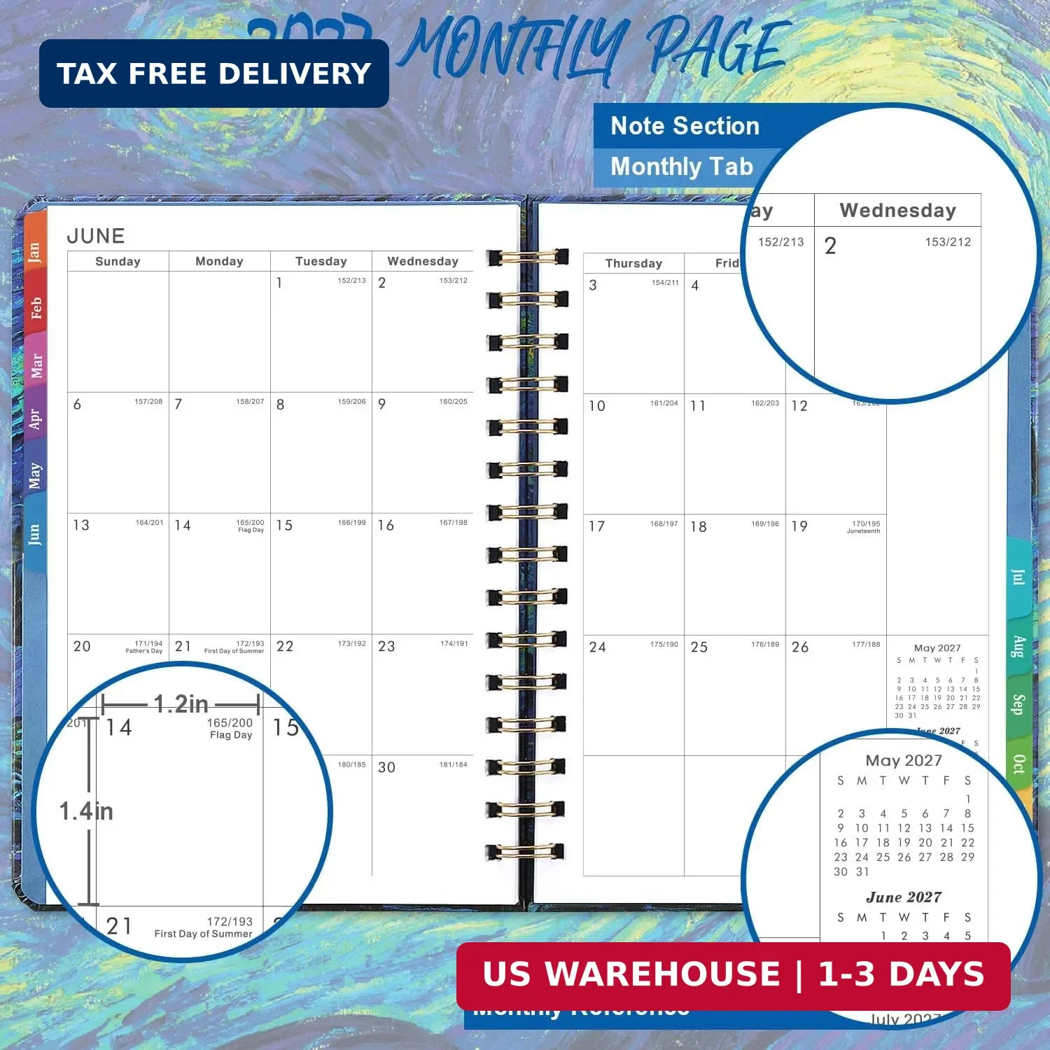 2027 Planner – Weekly & Monthly Planner 2027, Jan.2027 – Dec.2027, 6.4″ x 8.5″,