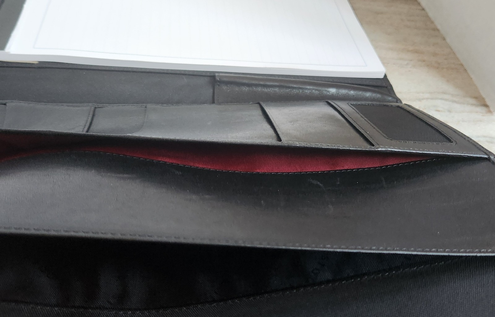 LODIS Los Angeles Luxurious Black Leather 12″ x 9″ Folio Notebook in Box