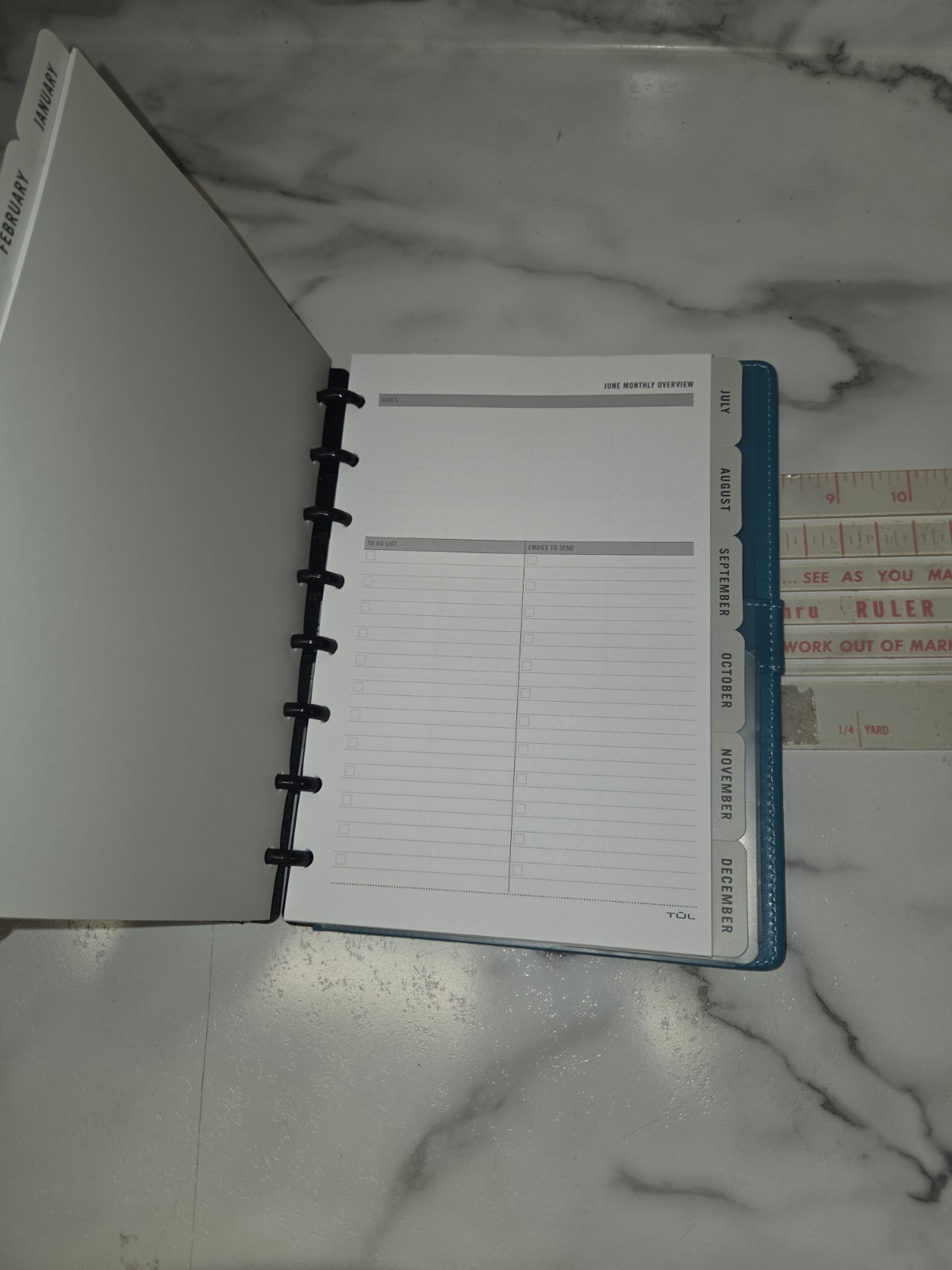 TUL Discbound Monthly Planner Starter Set Junior Teal Jan-Dec 2021