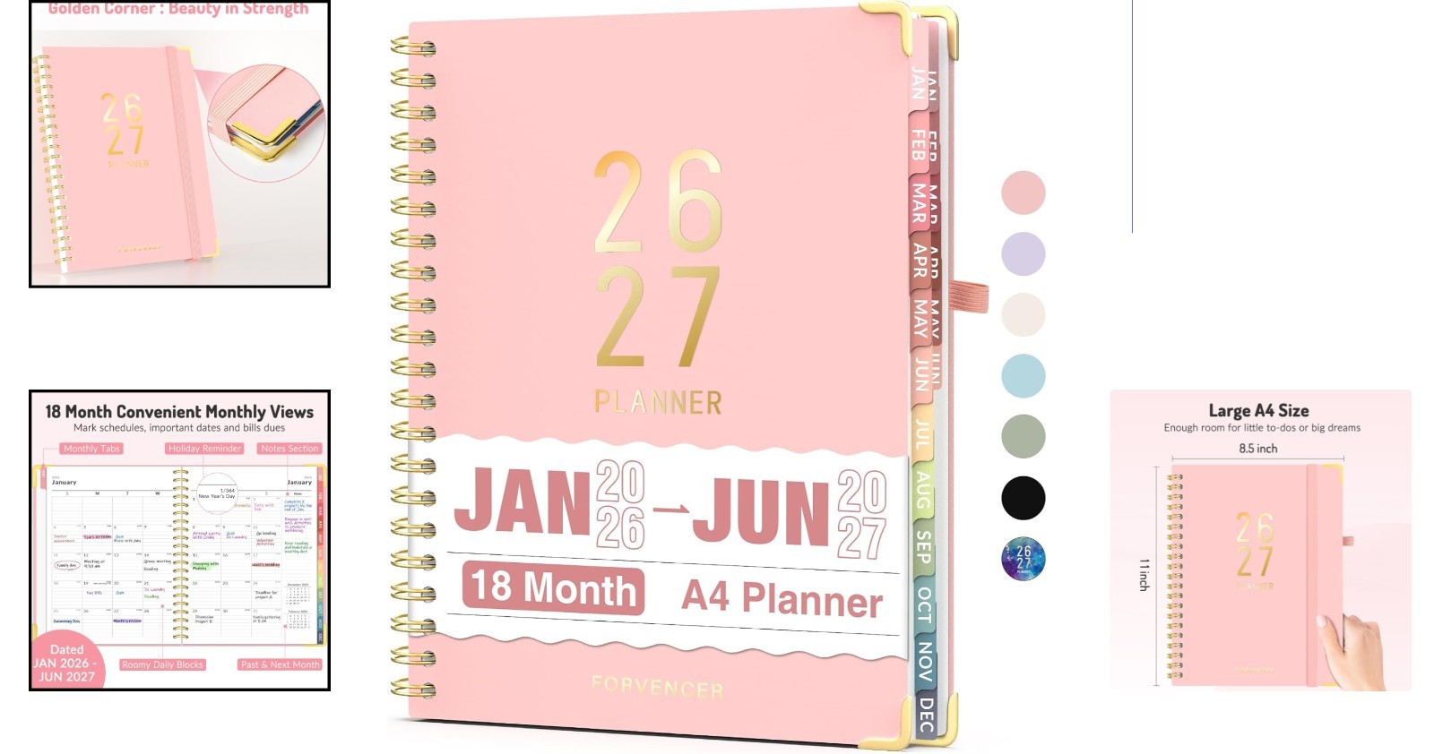 Stylish 18- Calendar Planner for Students & Teachers – Jan 2026 to Jun 2027