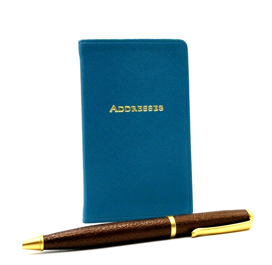 Address Book Pocket Size 3×5″ Leather Soft Cover Graphic Image List$40 BLUE