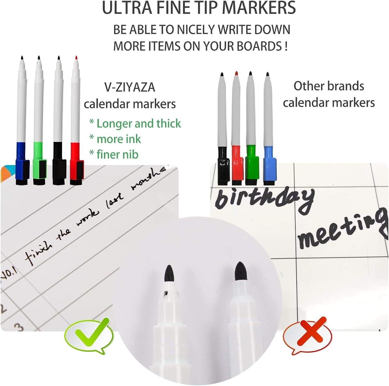 17″x12″, Magnetic Monthly Calendar, 4+2 Dry-Erase Markers, Magnetic Eraser