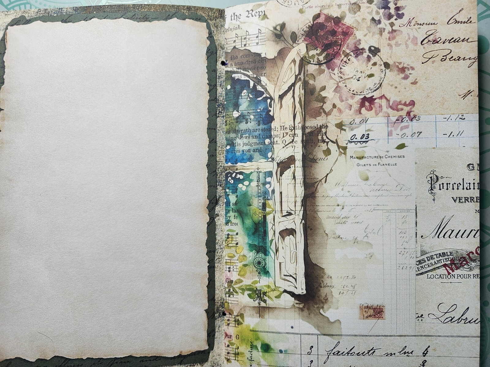 Junk Journal BOOKLET “FLORAL WINDOWS 2” HANDMADE Flowers, European Architecture