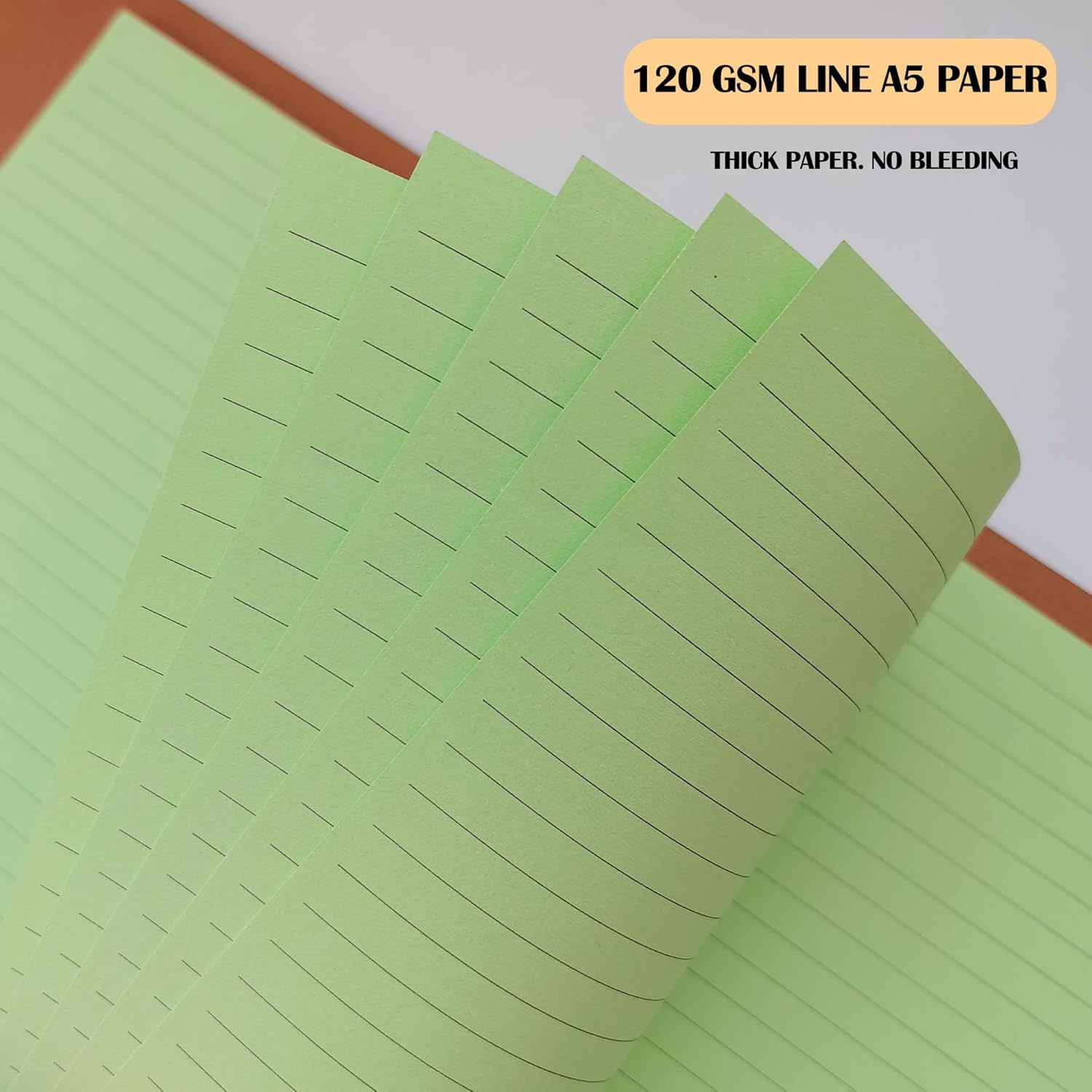 A5 Colorful Lined Filler Paper, 6-Hole Punched, 120GSM Loose-Leaf Paper and Plan