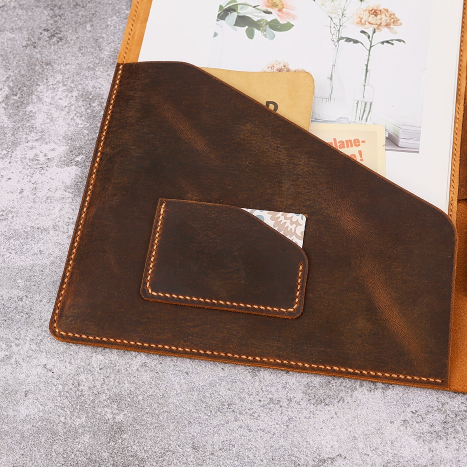 Personalized Leather Portfolio Padfolio Letter Size A4 Notepad Organizer