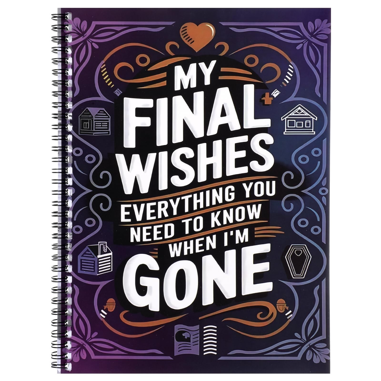 End of Life Planner, My Final Wishes Everything Need to 11.8″ x 8.66″, Purple