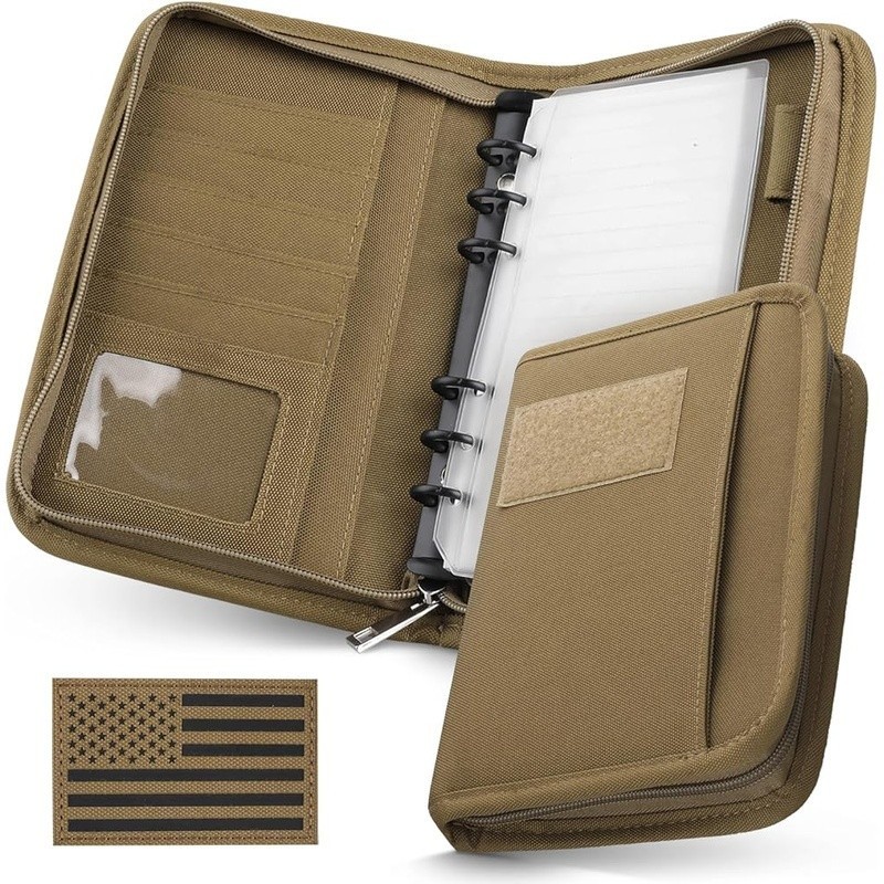 Portable Refillable 6-Ring Binder Tactical Notebook Multi-Pocket Organizer New