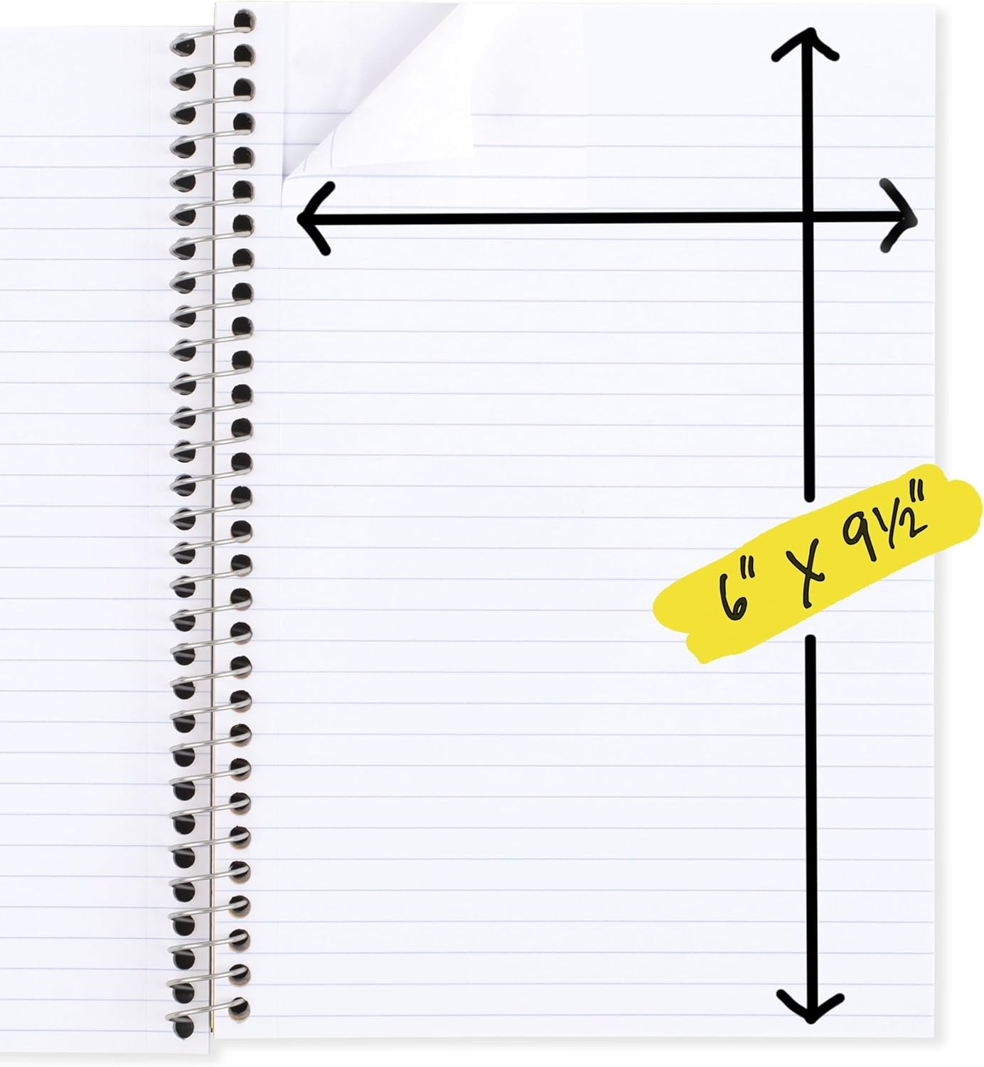 Spiral Notebook – Notebook Journal for Writing, 6.2” X 8.4” College Ruled Note