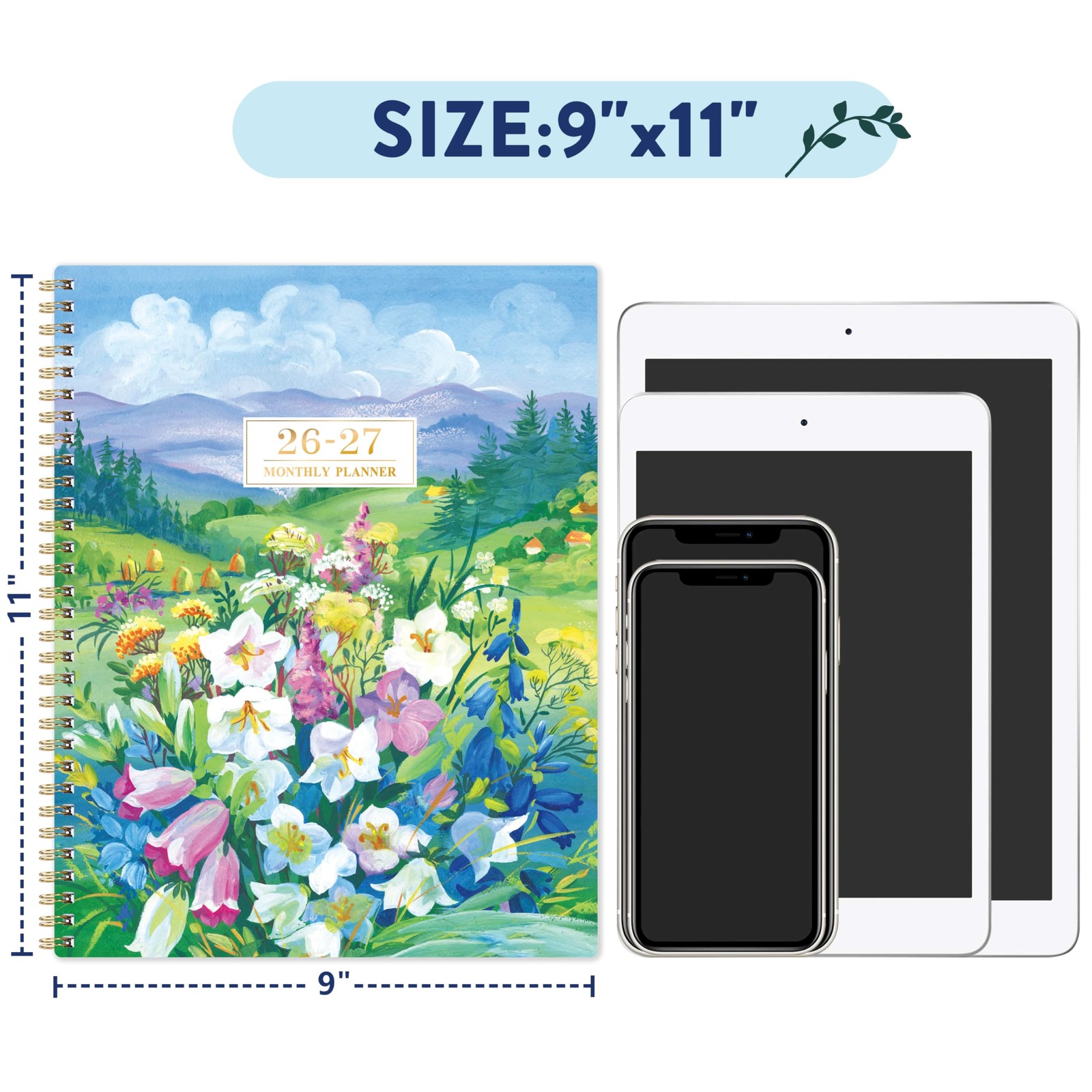 Monthly Planner 2026-2027 – 2 Year 9 inches x 11 inches, Multicolor