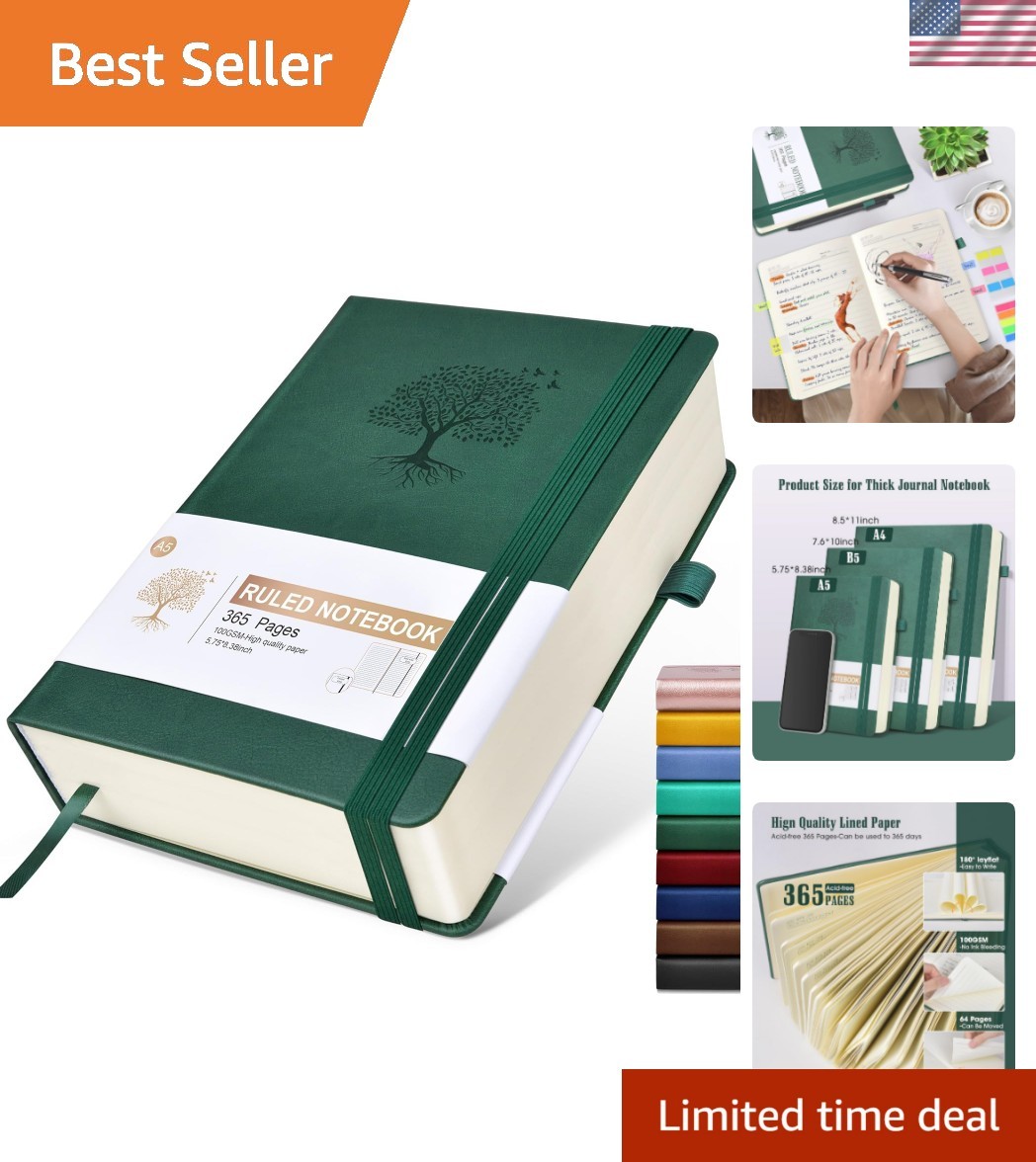 Lined Journal Notebook -365 Pages A5 Thick Journals for Writing Ruled Noteboo…