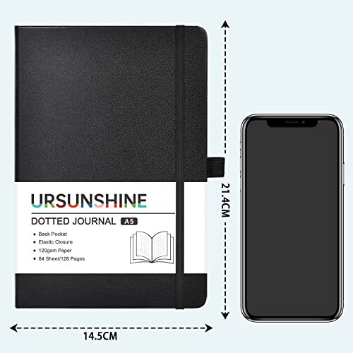 Dotted Journal Numbered Index Pages Hard Cover Notebook Thick Paper Book