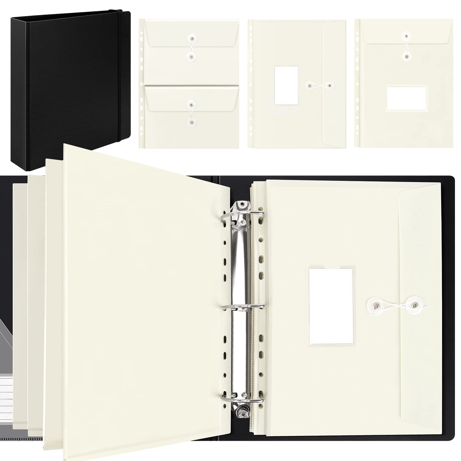 Uquelic Large Folio Document Organizer, Important Large, Black
