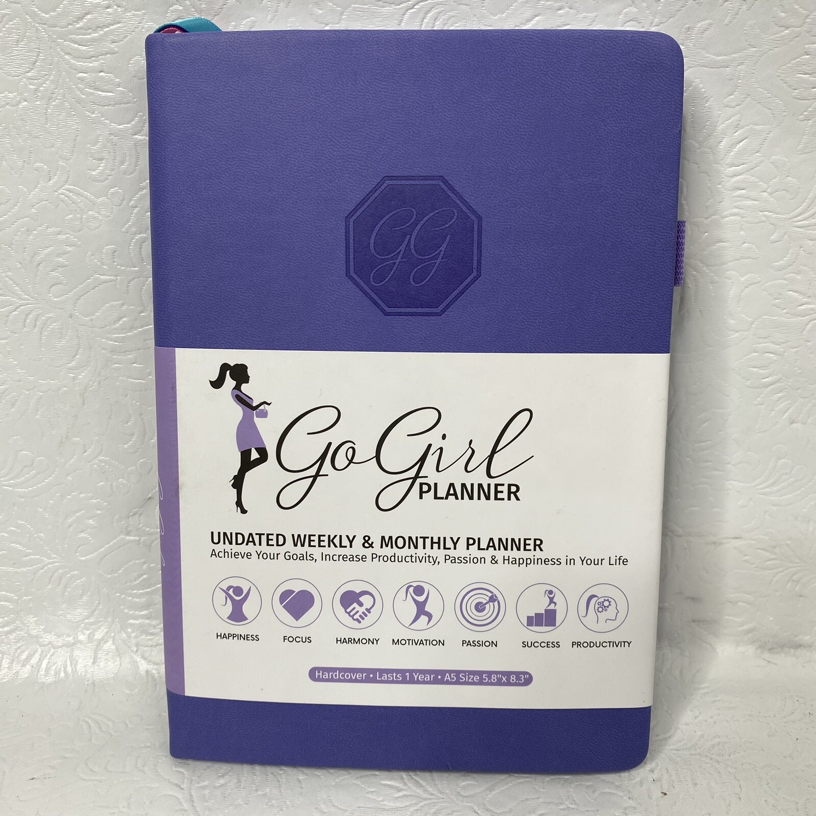 Go Girl Planner LAVENDER Undated Weekly & Monthly 1 Year A5 5.8×8.3 w 160 Pages