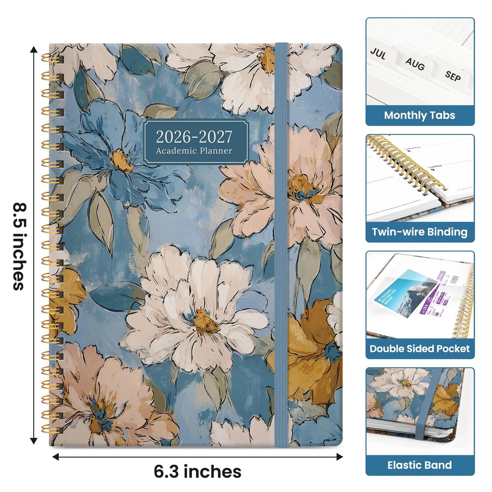Planner 2026-2027, Academic Monthly & Weekly Planner, Jul 2026 – Jun 2027,…