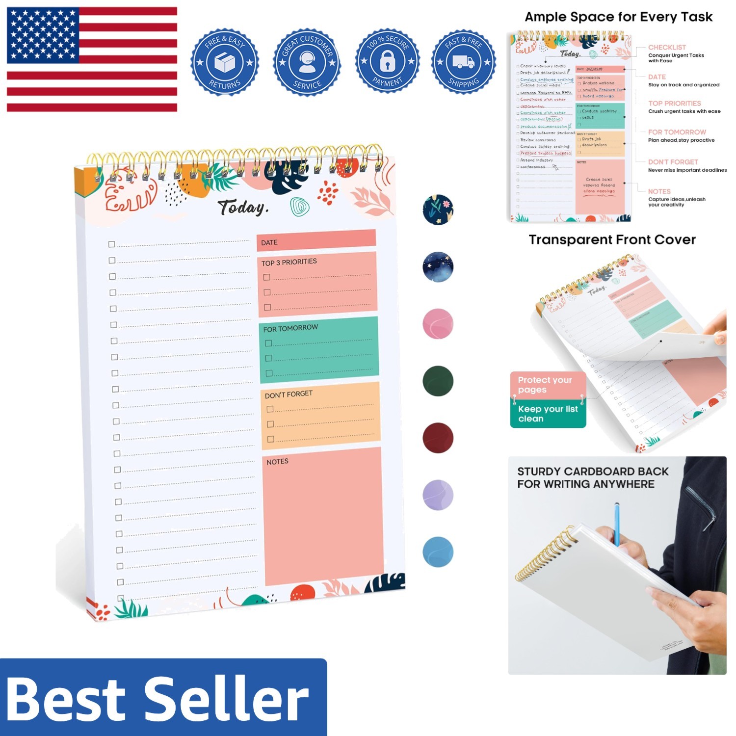 Versatile Daily Planner Notepad – 52 Ruled Sheets, 9.8×6.5 for Organized Living