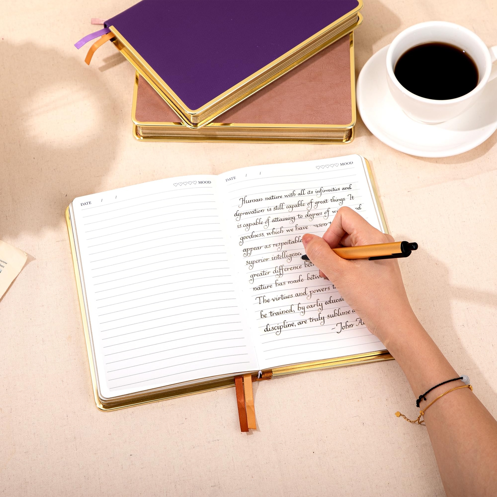 Luxurious Vegan Leather Journal 256 Pages Gold Edges Perfect for Gifting