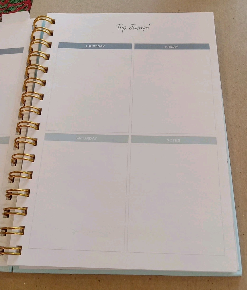 Wander Always Travel Journal, Pale Blue Metal Ring, The Lamare 6.5″ x 8.5 x .5″