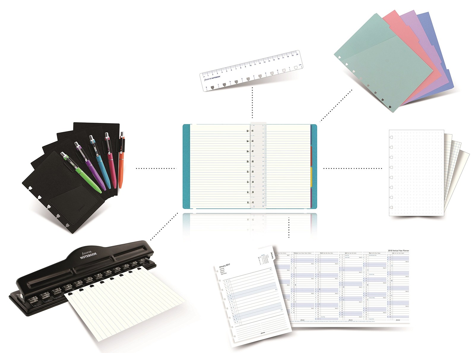 Filofax Refillable Notebook Black (B115007U) A5 Size,