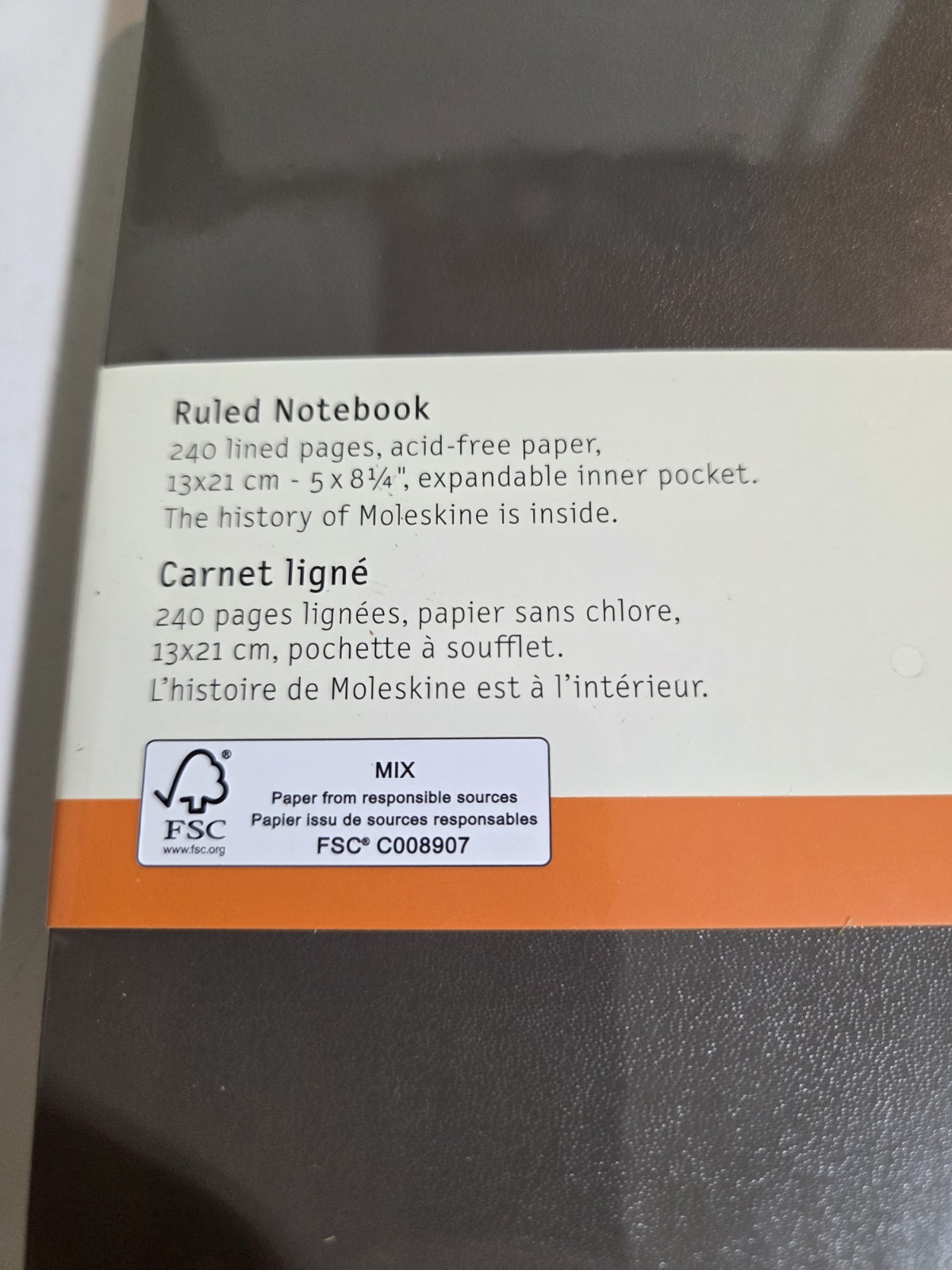 2 PACK Moleskine Subject Cahiers, Soft Cover 8-1/2″ x 11″ Black/Kraft Brown