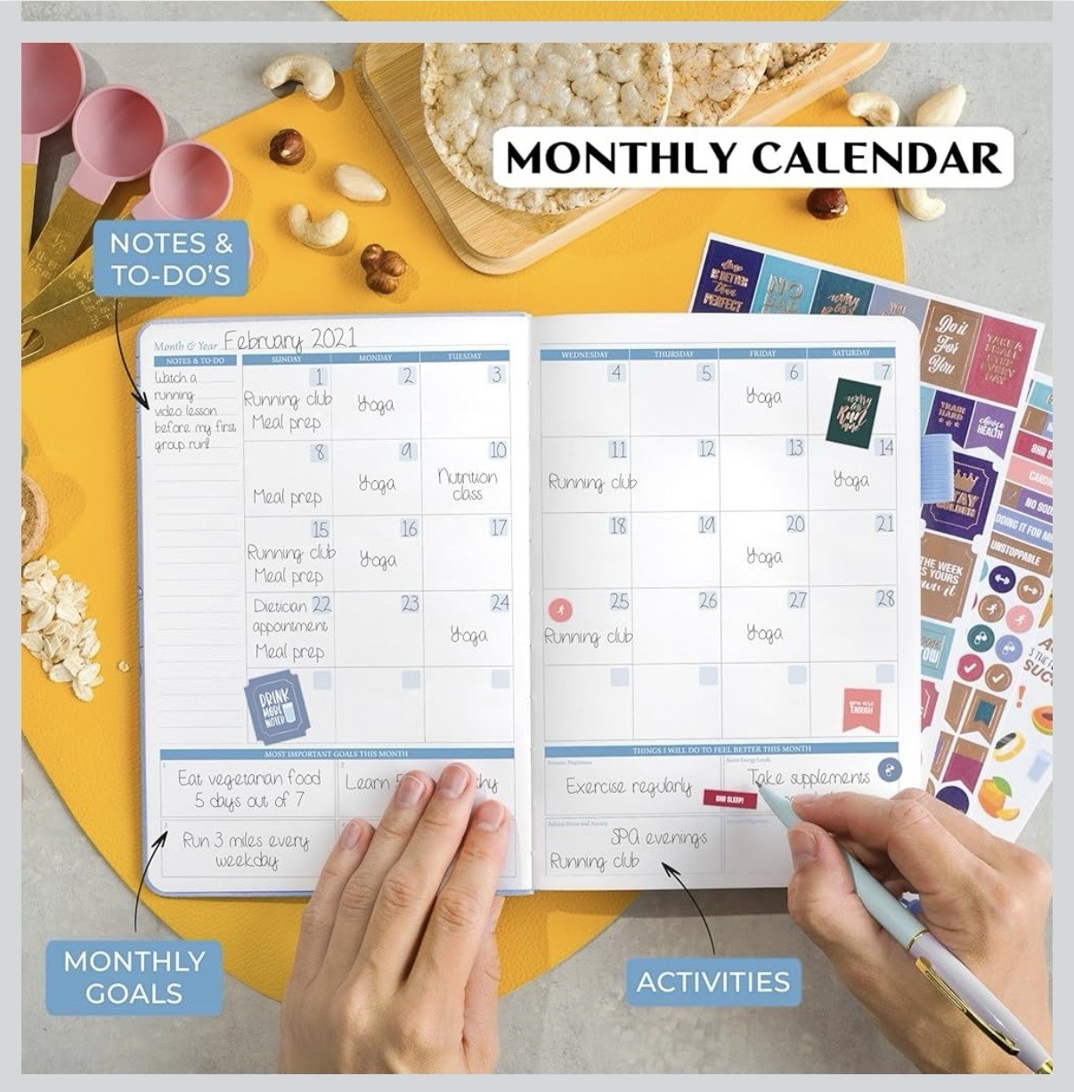 Legend Planner Wellness Planner Pocket – Periwinkle & Gold Foil – Habit Tracker