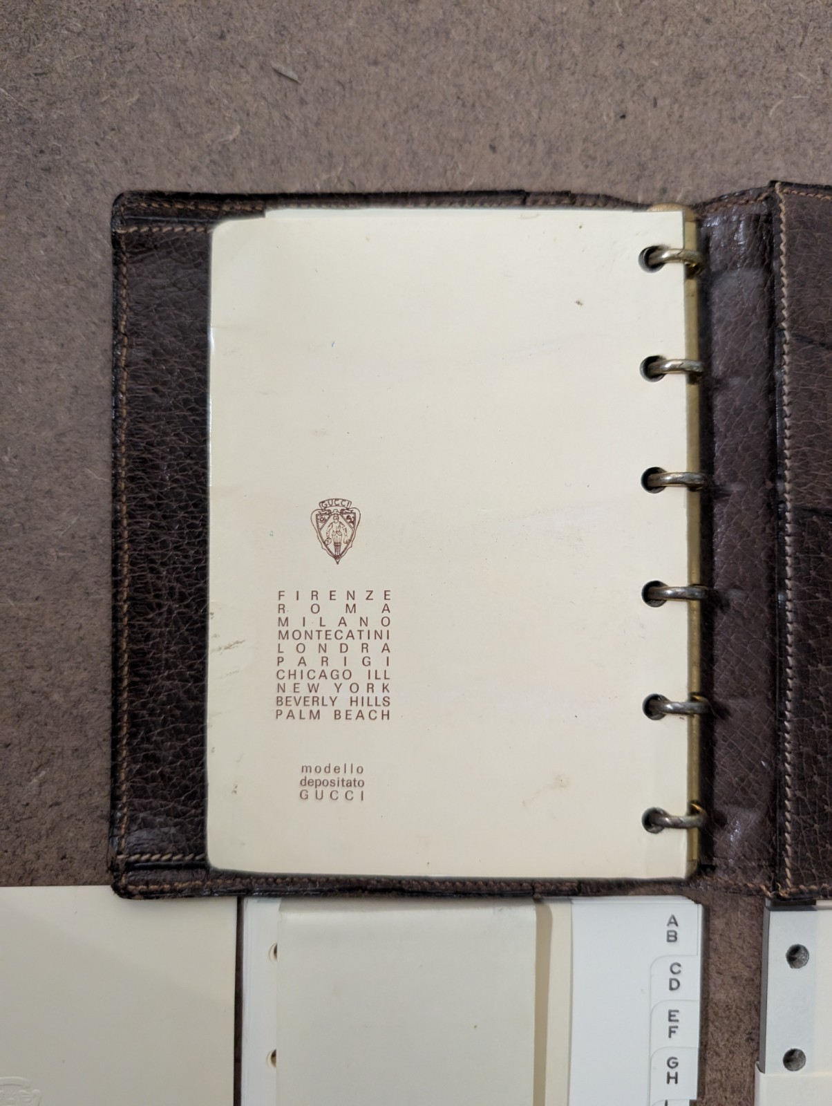 Vintage Gucci Leather Mini Agenda Made In Italy Brown w/ New Inserts Card Holder