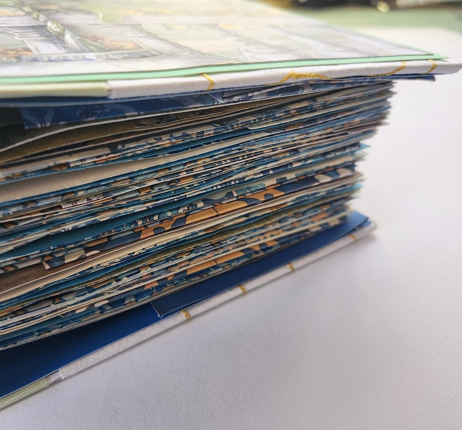 “ITALIAN RIVIERA” Handmade XL Journal Mediterranean Blues, Lemons Keepsake 96pgs