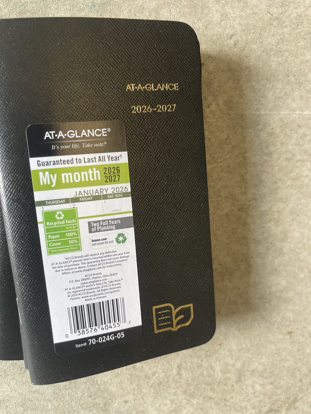 AT-A-GLANCE 2 Year Monthly 2026-2027 Planner 3.5″ x 6″ Pocket Size (70024G0526)