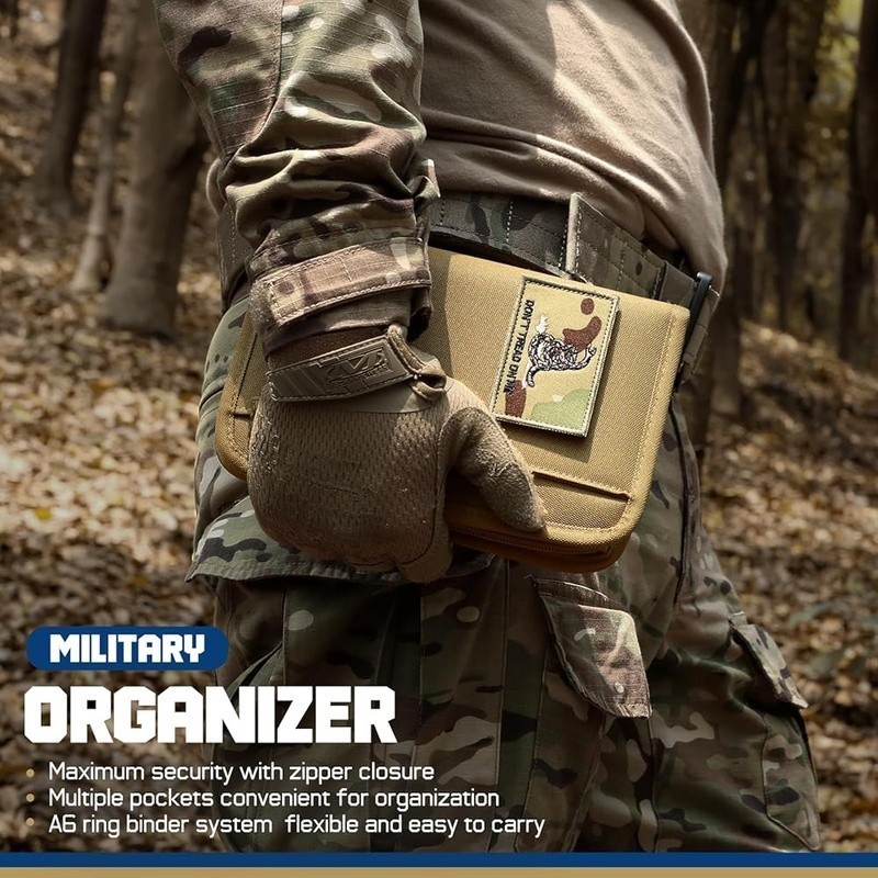 Portable Refillable 6-Ring Binder Tactical Notebook Multi-Pocket Organizer New