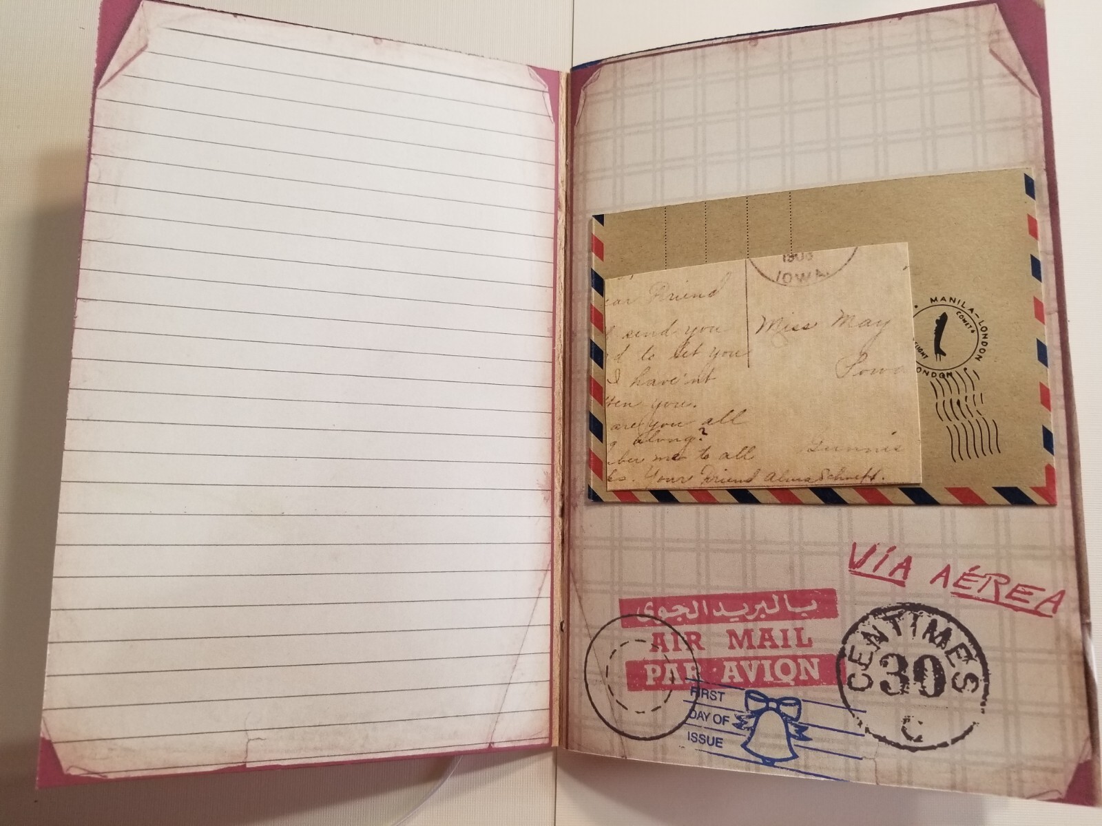 Junk Journal Booklet “VINTAGE LETTERS” Cards, Pockets, Ephemera + More!