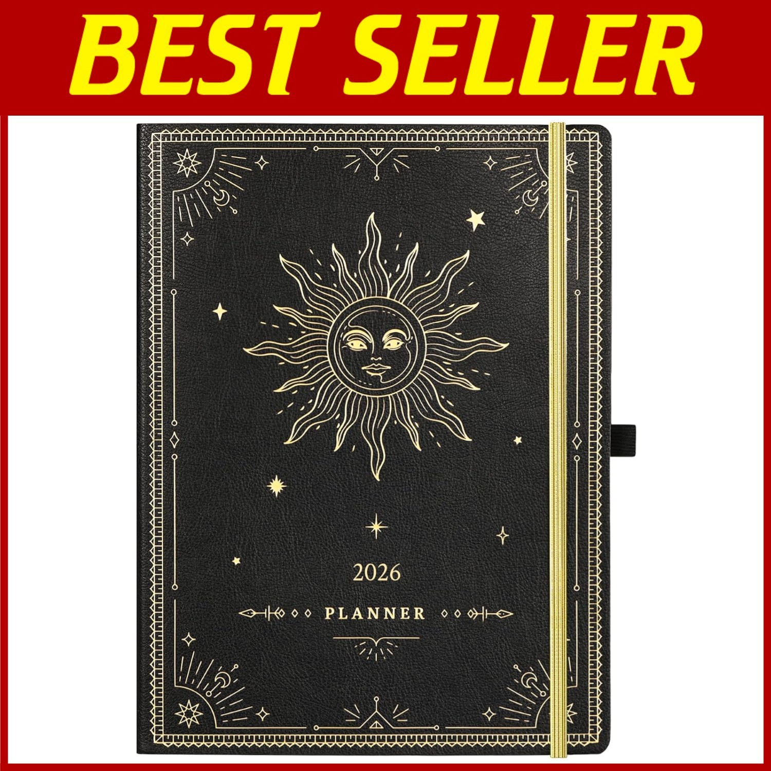 2026 Planner – Large Leather Cover, Weekly Monthly, Jan-Dec