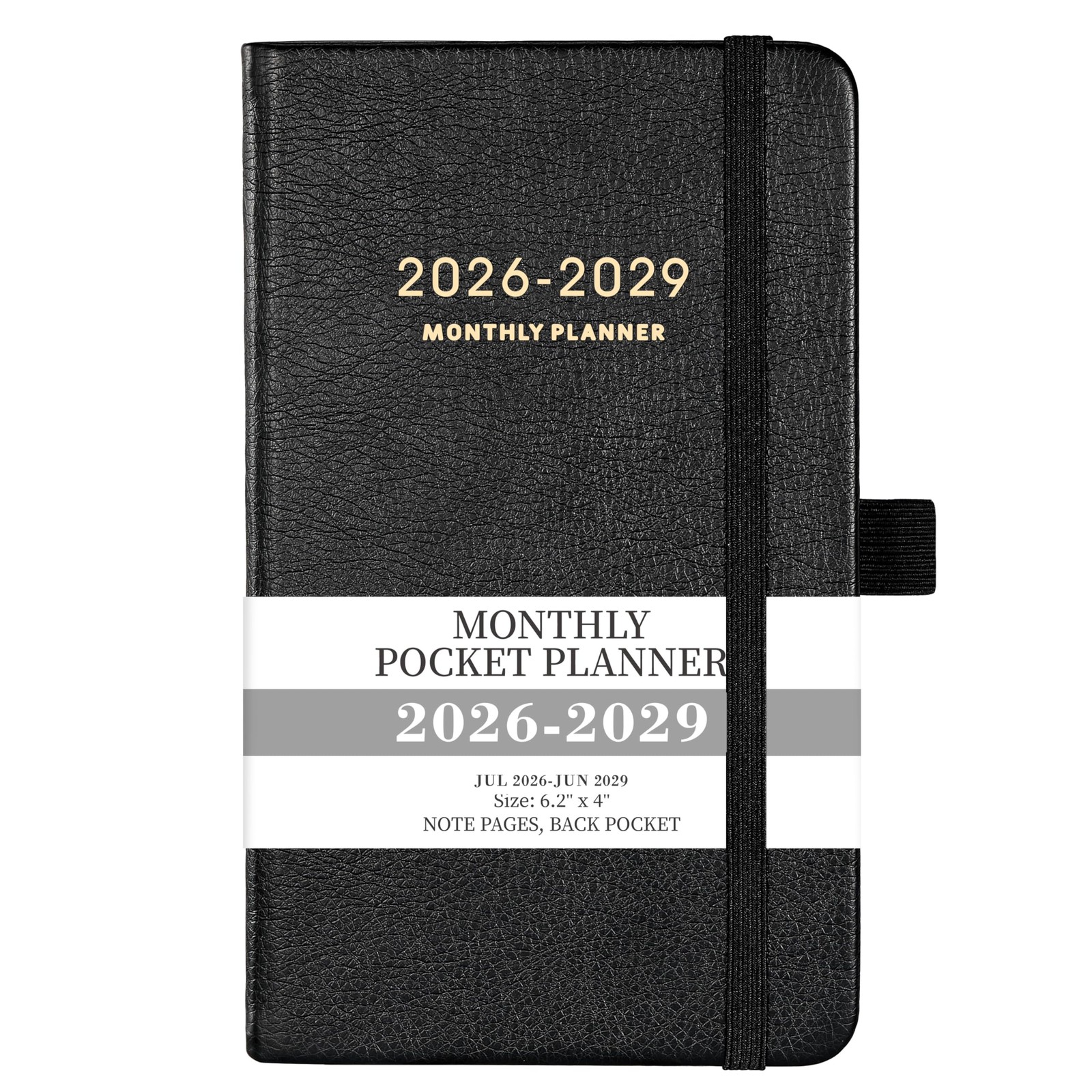 2026-2029 Pocket Planner – 3 Year Monthly 2026-2029, Small, Black