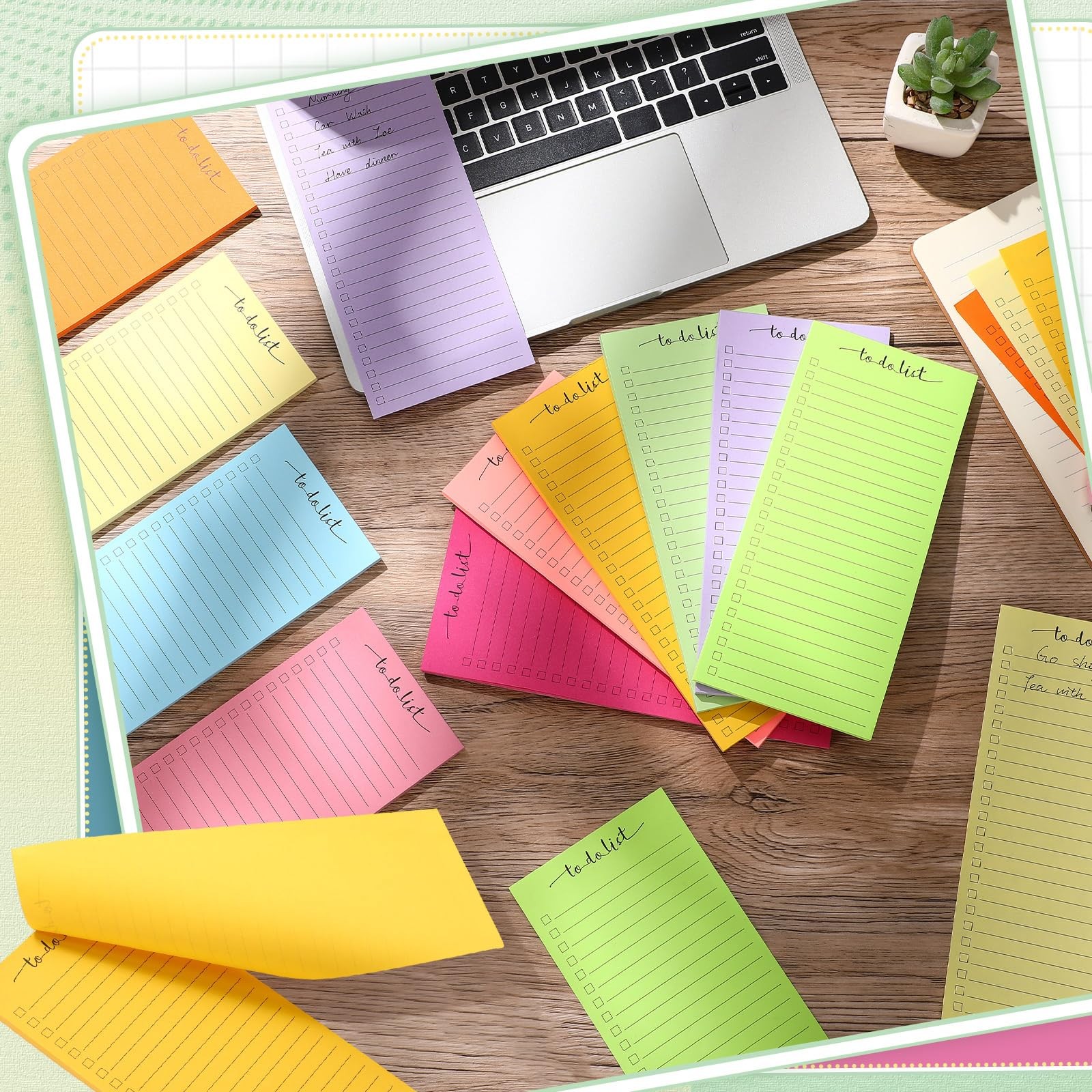 Censen 10 Pack 500 Sheets To Do List Notes Daily Checklist Bright Color