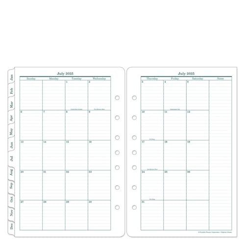 Two Page Per Day Ring-Bound Planner – Classic Design, Jul 2025 – Jun 2026